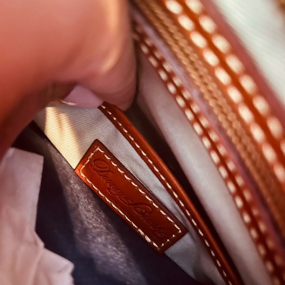 Dooney & Bourke Red and Brown Pebbled Leather Tote - Picture 8 of 11